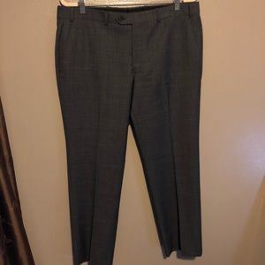 RALPH LAUREN  Gray Pleated 100% Wool Dress